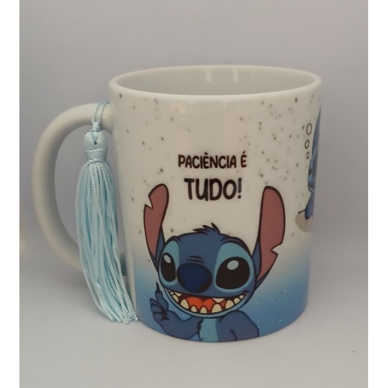 Caneca Personalizada Cerâmica Docinho Meninas Super Poderosas/ Stitch "Paciência é tudo... tudo que eu não tenho!"