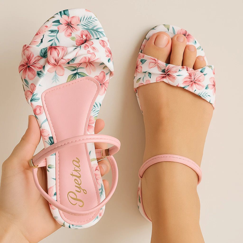 Sandália Rasteirinha Feminina Floral Confortável Tira Colorida Verão 25/26 Estilo Conforto Dia a Dia — imagem 1