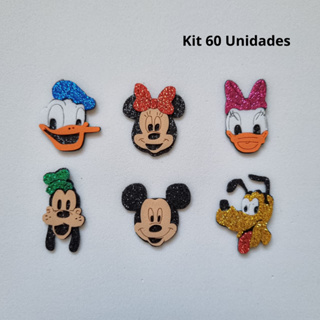 60 Apliques EVA Turma do Mickey | Glitter & Corte a Laser Envio Rápido Ideal para Laços/Artesanatos em Oferta na Shopee