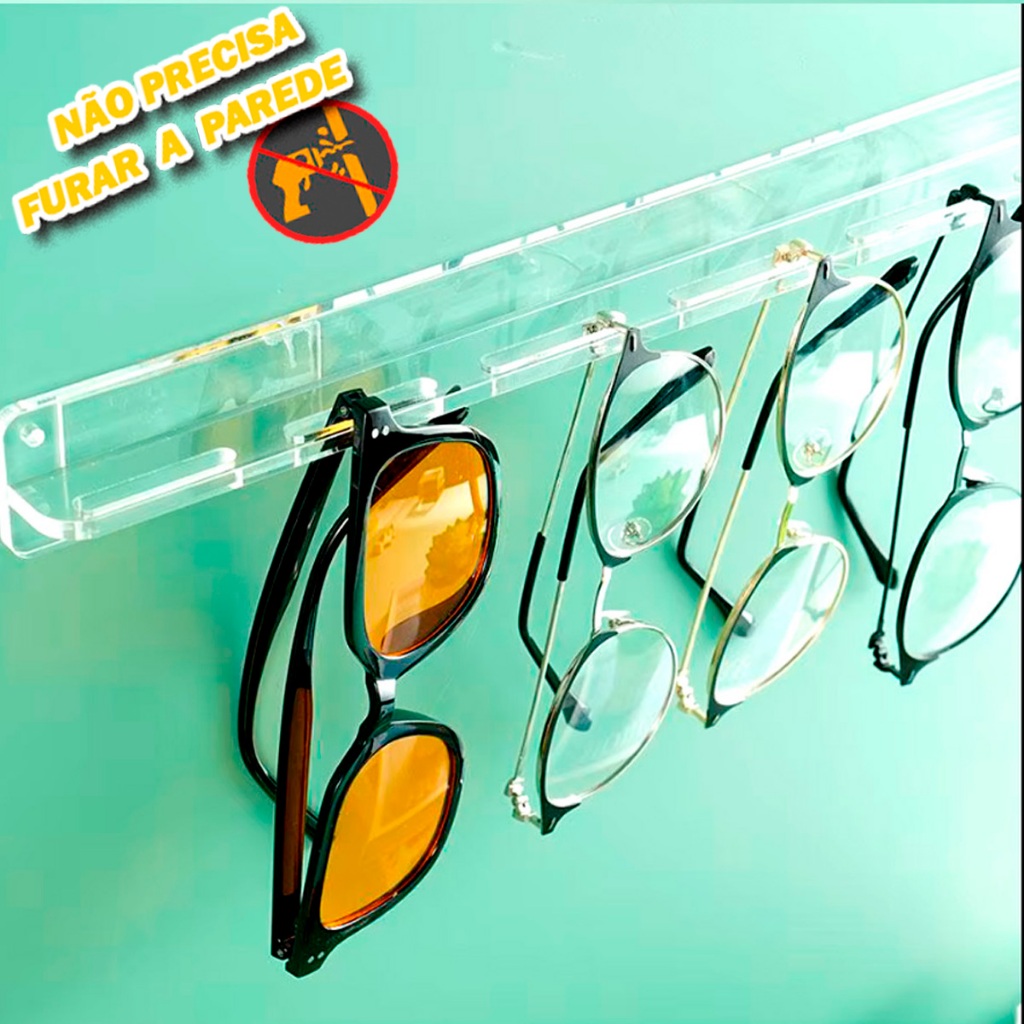 Porta Óculos MILLNEY , Organizador De Sol Acrílico Transparente , Molduras De Alta Qualidade Montadas Na Parede em Oferta na Shopee