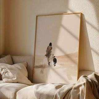 Quadro Cristão Jesus e a Ovelha Perdida Decoração Cristã Minimalista em Oferta na Shopee