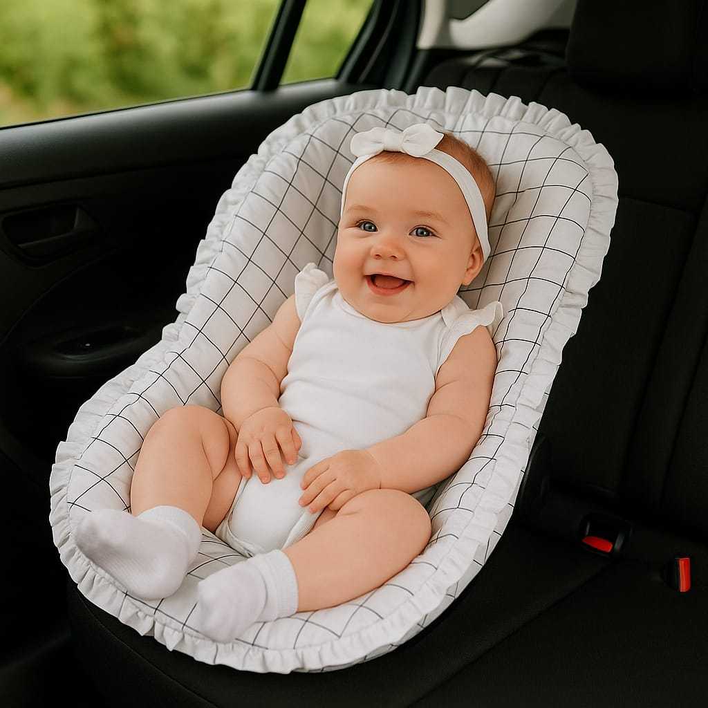 Capa de Bebê Conforto Macia 100% Algodão Acolchoada Com Elástico Estampado Unissex — imagem 2 de 2