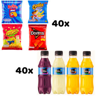 KIT 40 SALGADINHOS ELMA CHIPS + 40 SUCOS DEL VALLE 200mL em Oferta na Shopee
