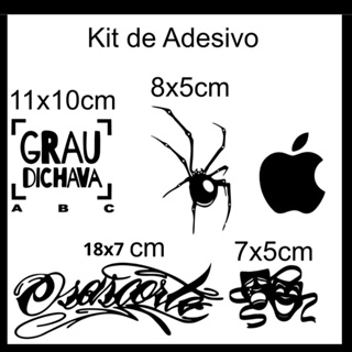 Kit de Adesivo grau dichava osascorte aranha chora agora ri depois para moto para bike em Oferta na Shopee