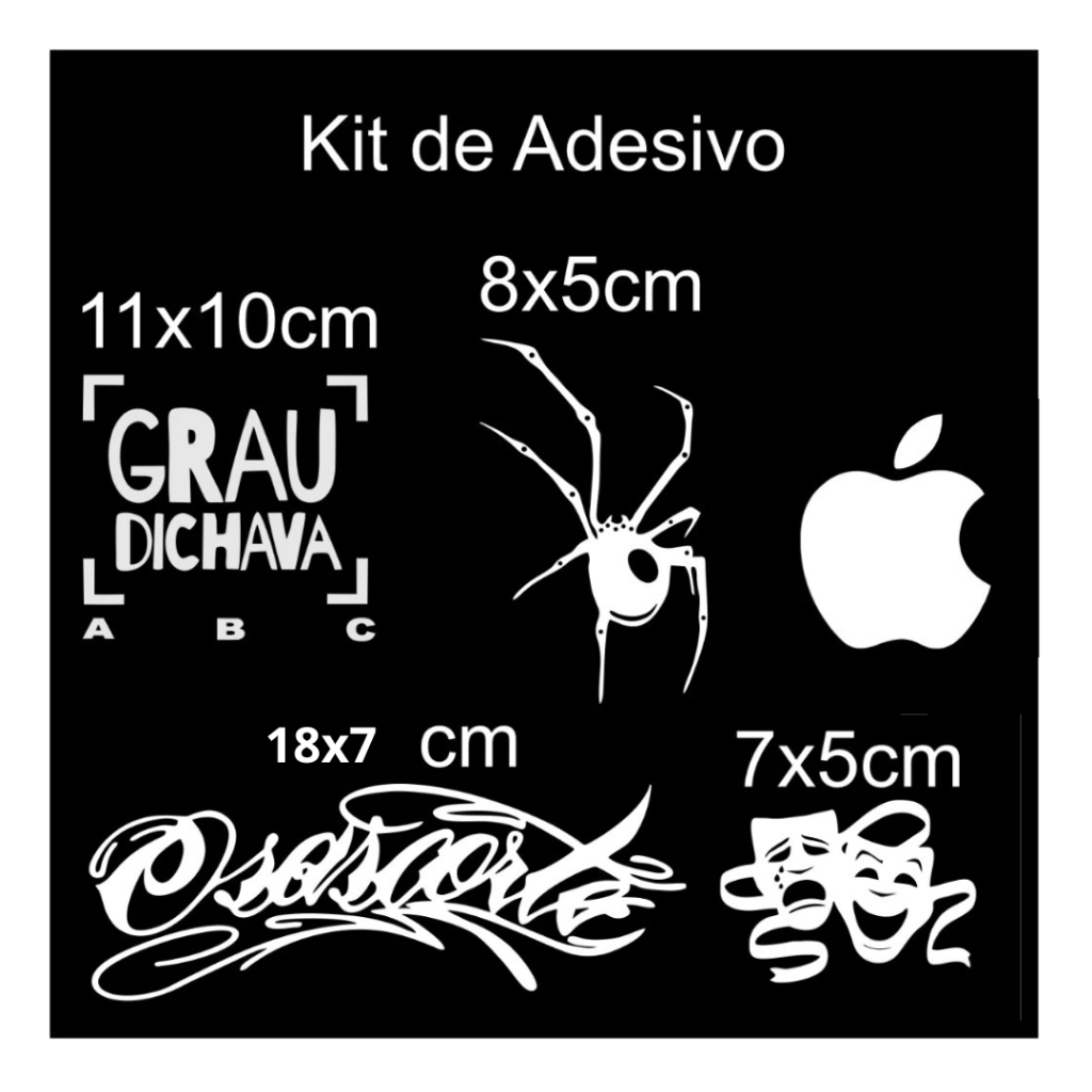 Kit de Adesivo grau dichava osascorte aranha chora agora ri depois para moto para bike em Oferta na Shopee