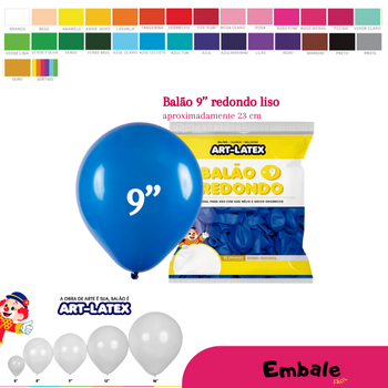 Balão Redondo 9" Diversas Cores – 50 Unidades – Art Latex para Festas, eventos e Decoração Colorido em Oferta na Shopee