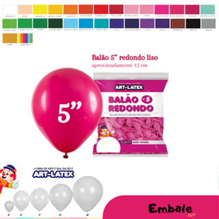 Balão Redondo 5" Diversas Cores 10 Unidades – Art Latex para Festas, eventos e Decoração Colorido em Oferta na Shopee
