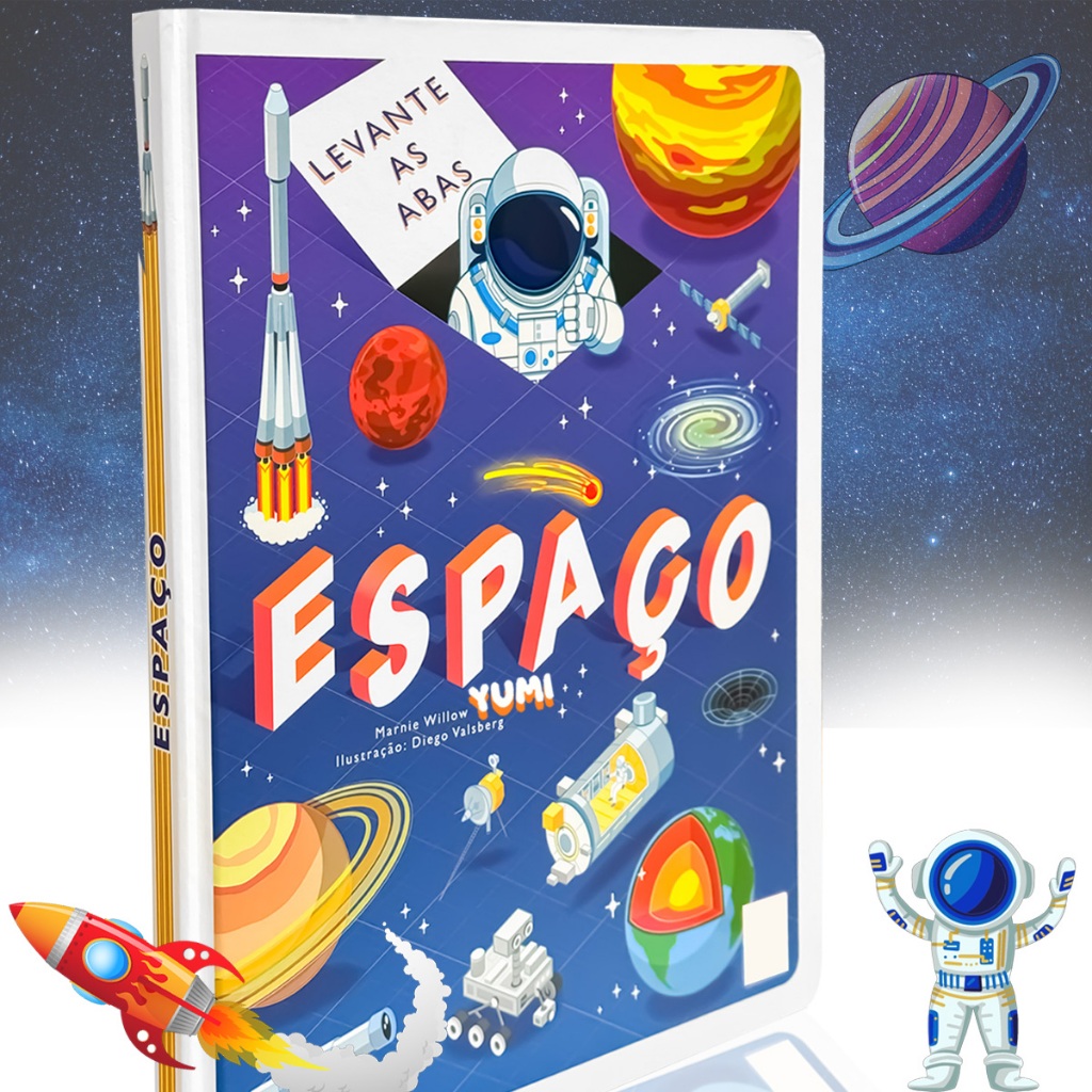 Livro Interativo Adulto Infantil Espaço Planetas | Curiosidades e Ilustrações Detalhadas com Abas 3D Edição Colecionável em Oferta na Shopee