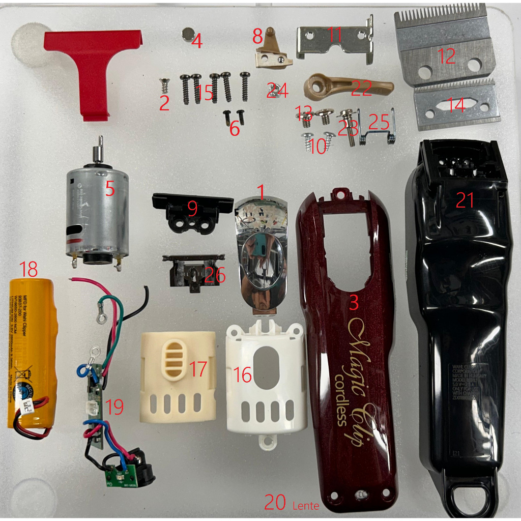 Led da Wahl cordless - peça número 20 na foto.