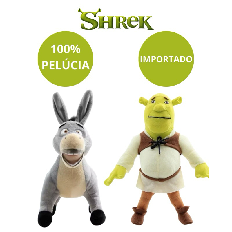 Boneca De Pelúcia Shrek Burro Gato de Botas 23cm Pelúcia Filme Shrek Importado Lançamento 2025