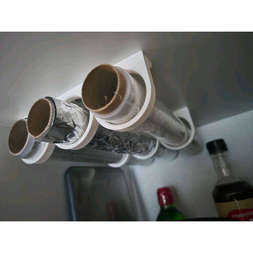 Suporte para rolos de plastico filme - papel manteiga - papel aluminio - suporte para armarios