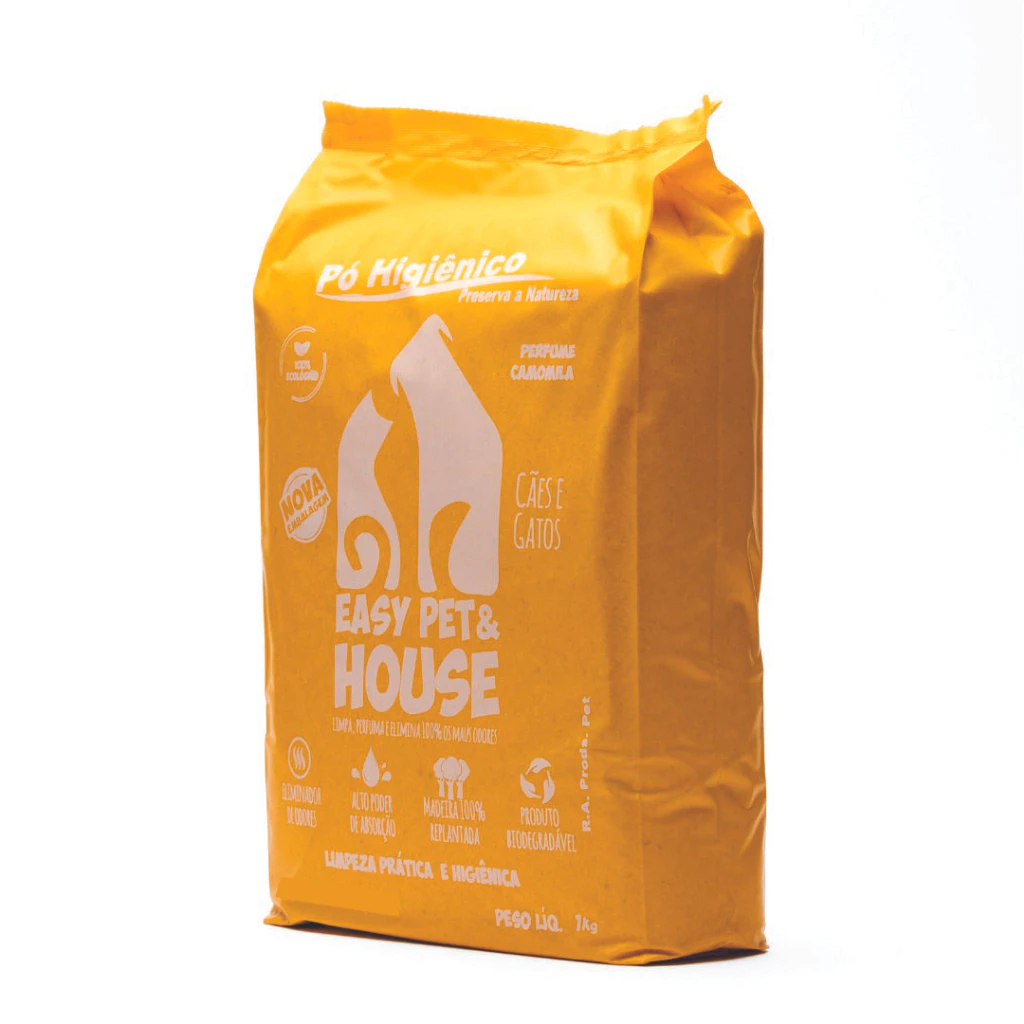 Pó Higiênico  Camomila para Caães e Gato  EasyPet - Limpeza Fácil com Ação Bactericida