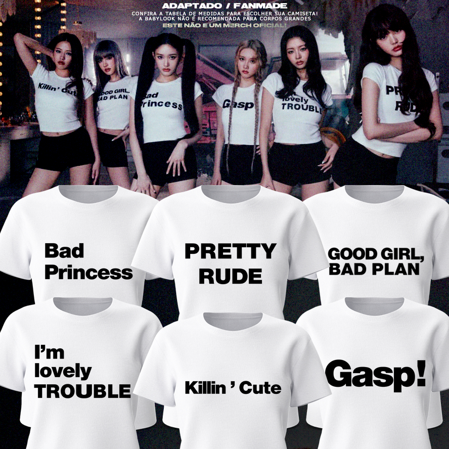 [REPRODUÇÃO] Camiseta Unissex IVE 'Secret' em Oferta na Shopee