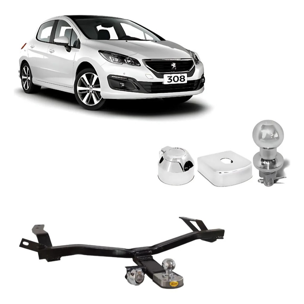 Engate Reboque Fixo Peugeot 308 Hatch 2012 até 2019 700kg