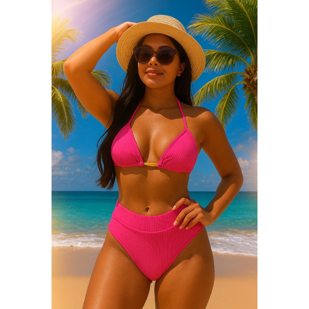 bikini feminino asa-delta com bojo calcinha cintura alta forrado teçido anarruga praia e piscina