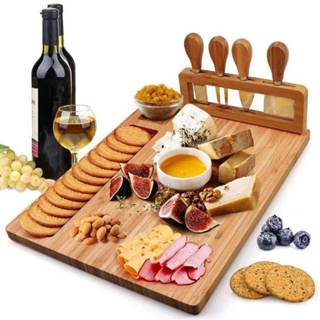 Kit Tábua De Frios Queijo Petisqueira Em Bambu Espátulas 04 Peças em Oferta na Shopee