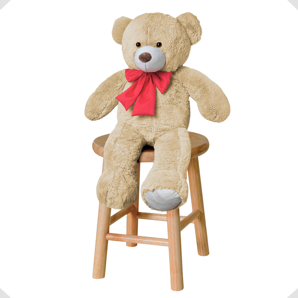 Urso De Pelúcia Teddy Bear Grande Com Laço 50cm Antialérgico em Oferta na Shopee