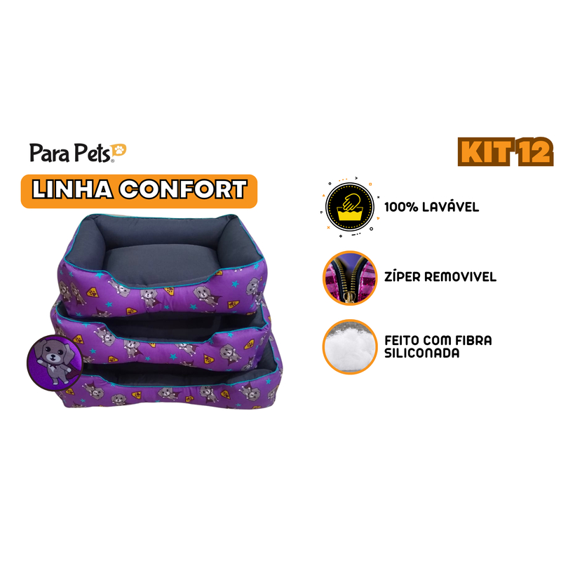 Cama Pet Dog Caminha  Para Cachorro e Gato Estampada Super DOG 100% Lavável
