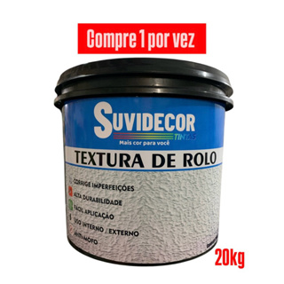 Textura de rolo / lisa 20kg suvidecor, para áreas externas e internas tem alta resistência, hidrorrepelente e anti-mofo. em Oferta na Shopee