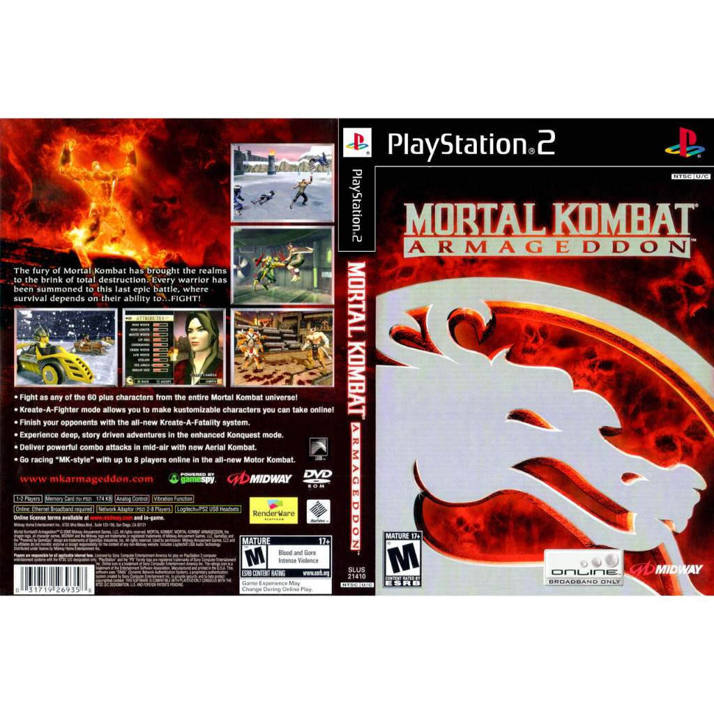 Mortal Kombat Armageddon para P.s.2 com capa
