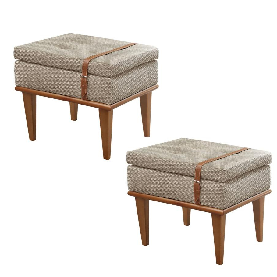 Conjunto - 2 Puffs Banqueta Londres Luxo Castellar Móbile em Oferta na Shopee