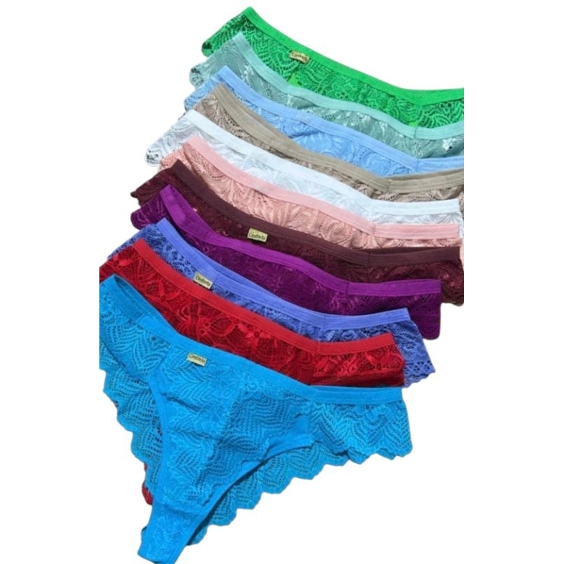 kit Calcinha Fio Dental Renda Tanga Sexy Lingerie Feminina  Empina Levanta Bumbum  Forro Algodão em Oferta na Shopee