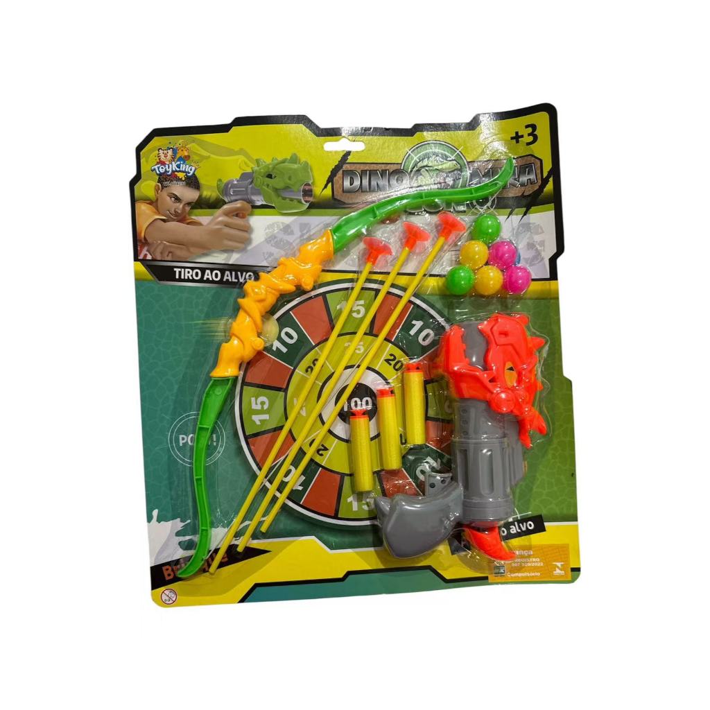 Kit Brinquedo Arco e Flecha + Lança Dardo e Bolinhas