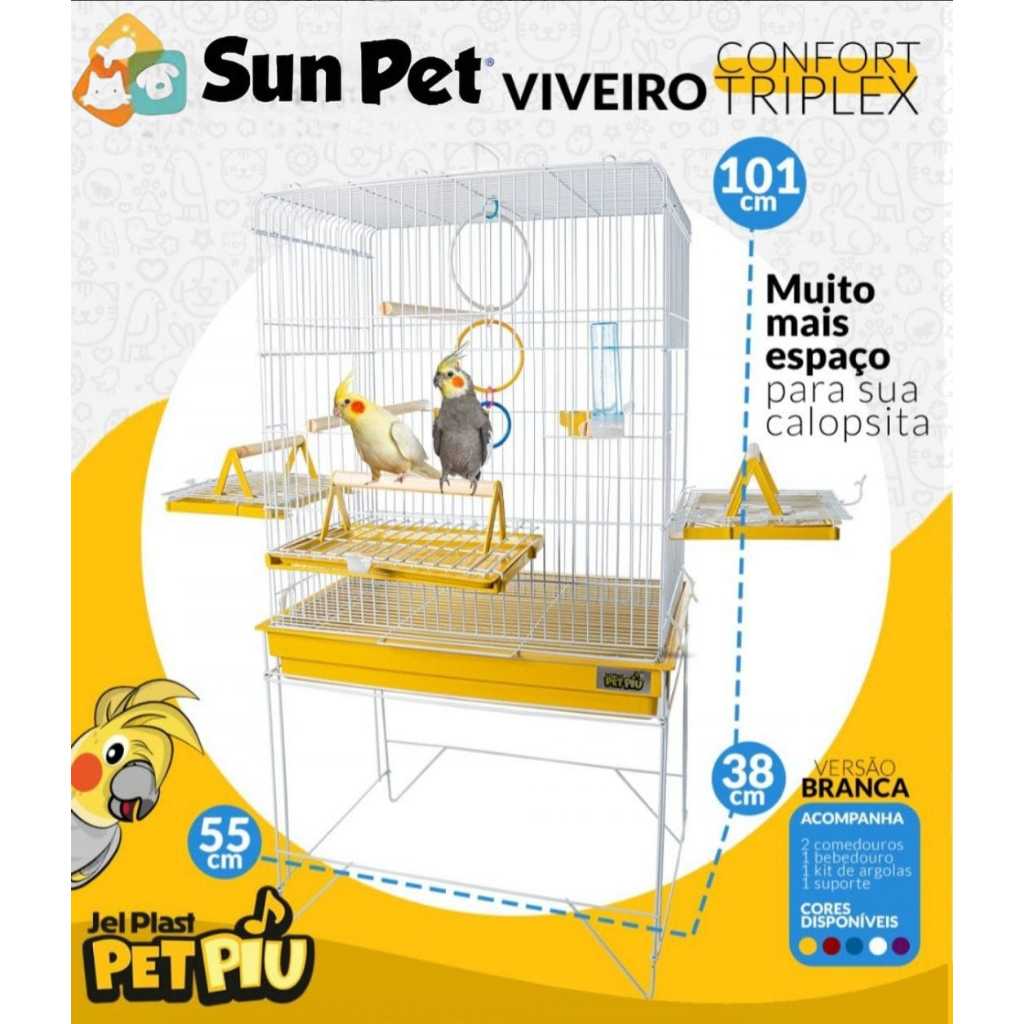 VIVEIRO GAIOLA CALOPSITA GAIOLAS PARA PÁSSAROS AVES TRIPLEX JEL PLAST GRANDE (ATENÇÃO DOIS MODELOS NO ANÚNCIO)
