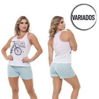 Pijama feminino verão baby dool nadador short doll feminino baby dol malha short doll baby doll