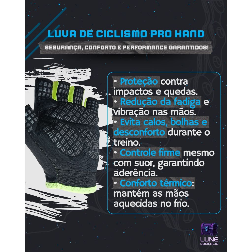 Luva Ciclista Bike Bicicleta Ciclismo Pedalar Meio Dedo Masculina Feminina Academia Cores