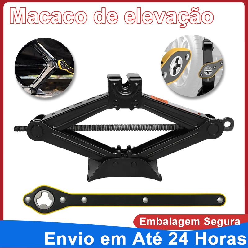 Macaco Sanfona Universal 1/1,5t Carros Passeio Aço Reforçado + Chave Catraca Automotivo em Oferta na Shopee