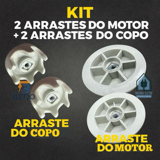 2 Arraste do Copo e 2 do Motor para Liquidificador Oster 1400 e Cadence Robust (Conjunto CINZA Modelos Descrição)