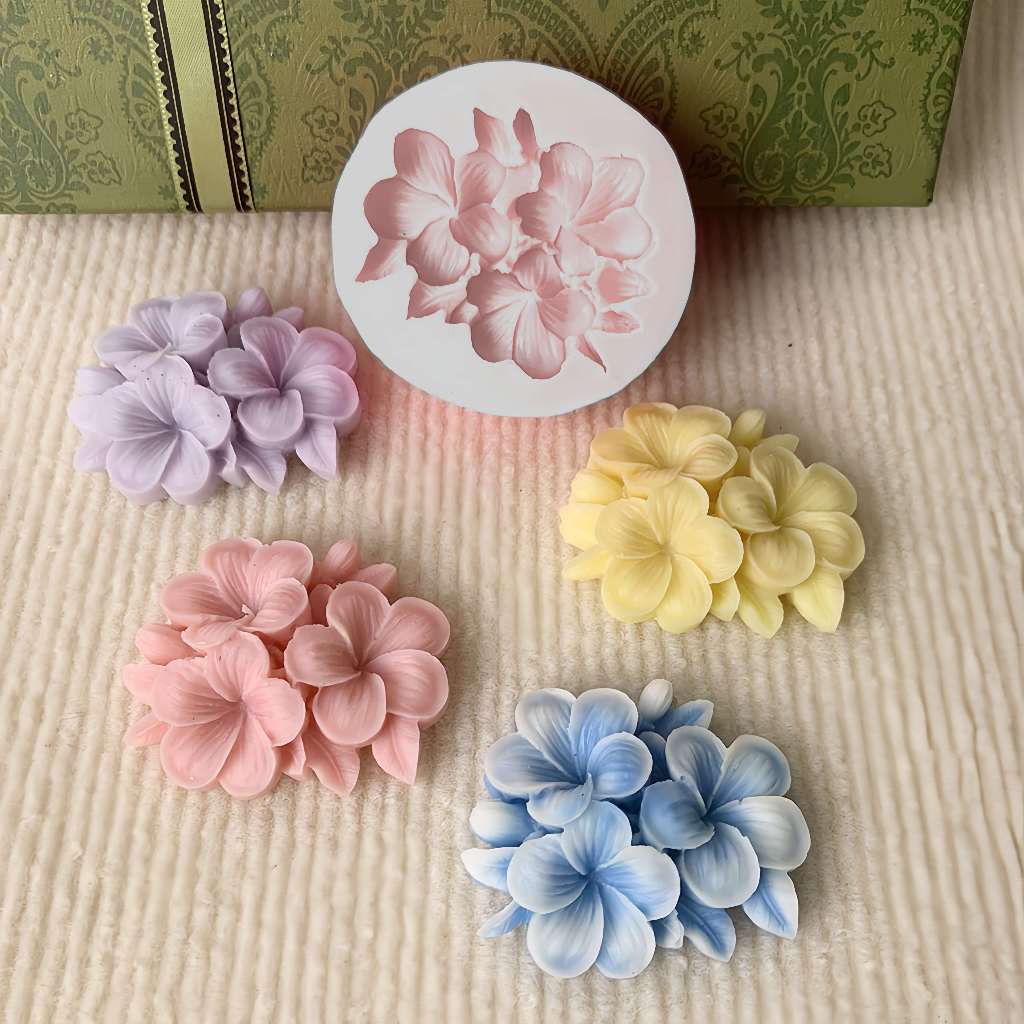 Molde de silicone Flor de Jasmim/ peônia/flores de cerejeira forma para velas de flores biscuit gesso resina sabonete em Oferta na Shopee