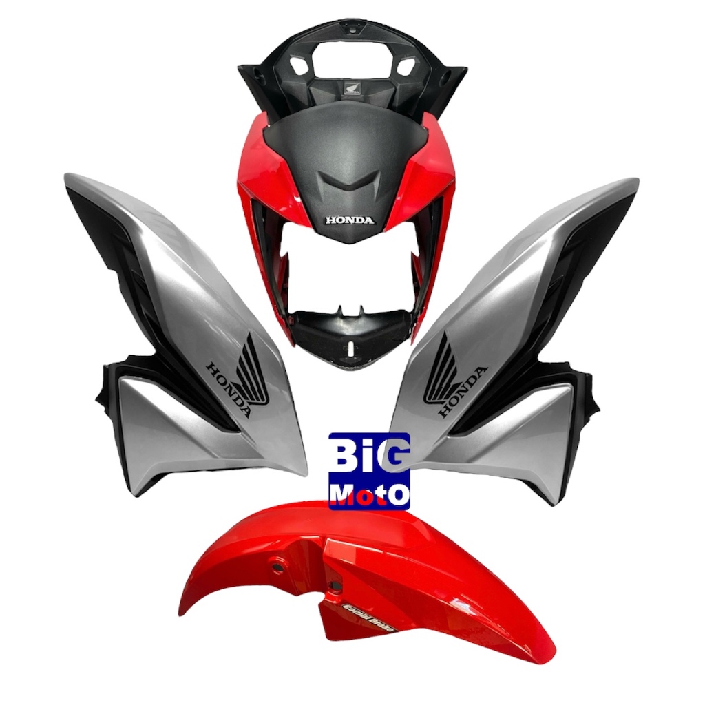 Farol CG Titan 160 2022/23 Vermelho Perolizado com Aranha+Par Aba do tanque Titan  2022 Prata Force com Compl+Paralama