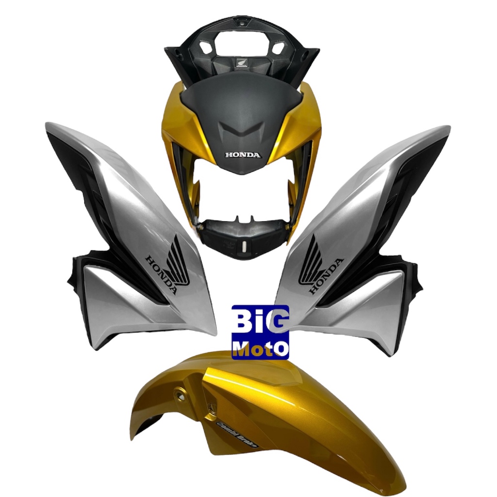 Farol CG Titan 160 2022 Dourado com Aranha+ Par Aba do tanque Titan 2022 Prata Force+Paralama Douradi