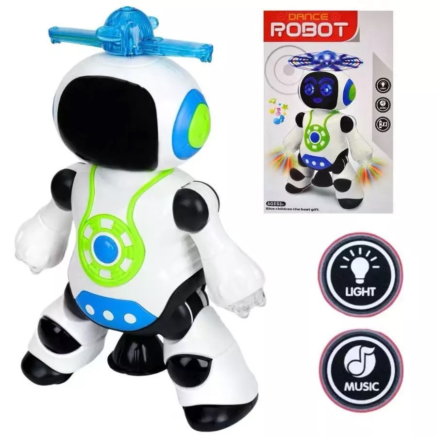Robo Dançarino Brinquedo Interativo Gira 360 Graus Robot Luz e Som Música Criança-1595