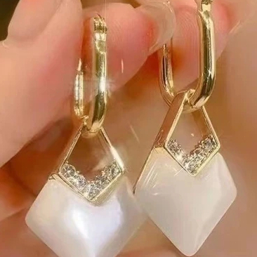 Brincos Geométricos Coreanos De Cristal Em Zircônio Para Mulheres De Gotas De Água Doce Opala Festa De Aniversário De em Oferta na Shopee