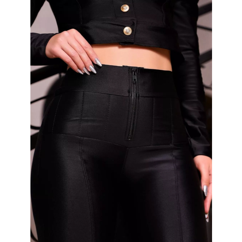 Calça Lipo Feminina Modeladora em Tecido Suplex Power – Legging Fitness e Casual