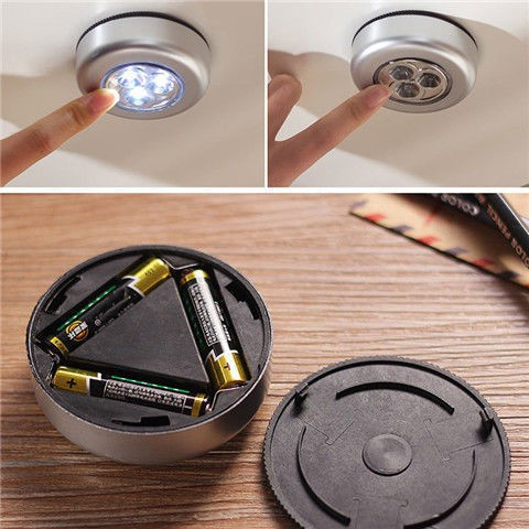 4 Unidade Luminária De 3 LEDs Adesiva Forte Emergência Touch De Pilha De Segurança Portátil Para Armário Casa