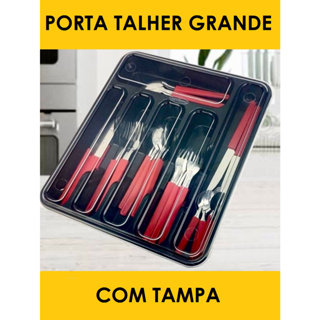 Porta Talher com Tampa p/ Gaveta ou Mesa com 5 DIVISÓRIAS em Oferta na Shopee