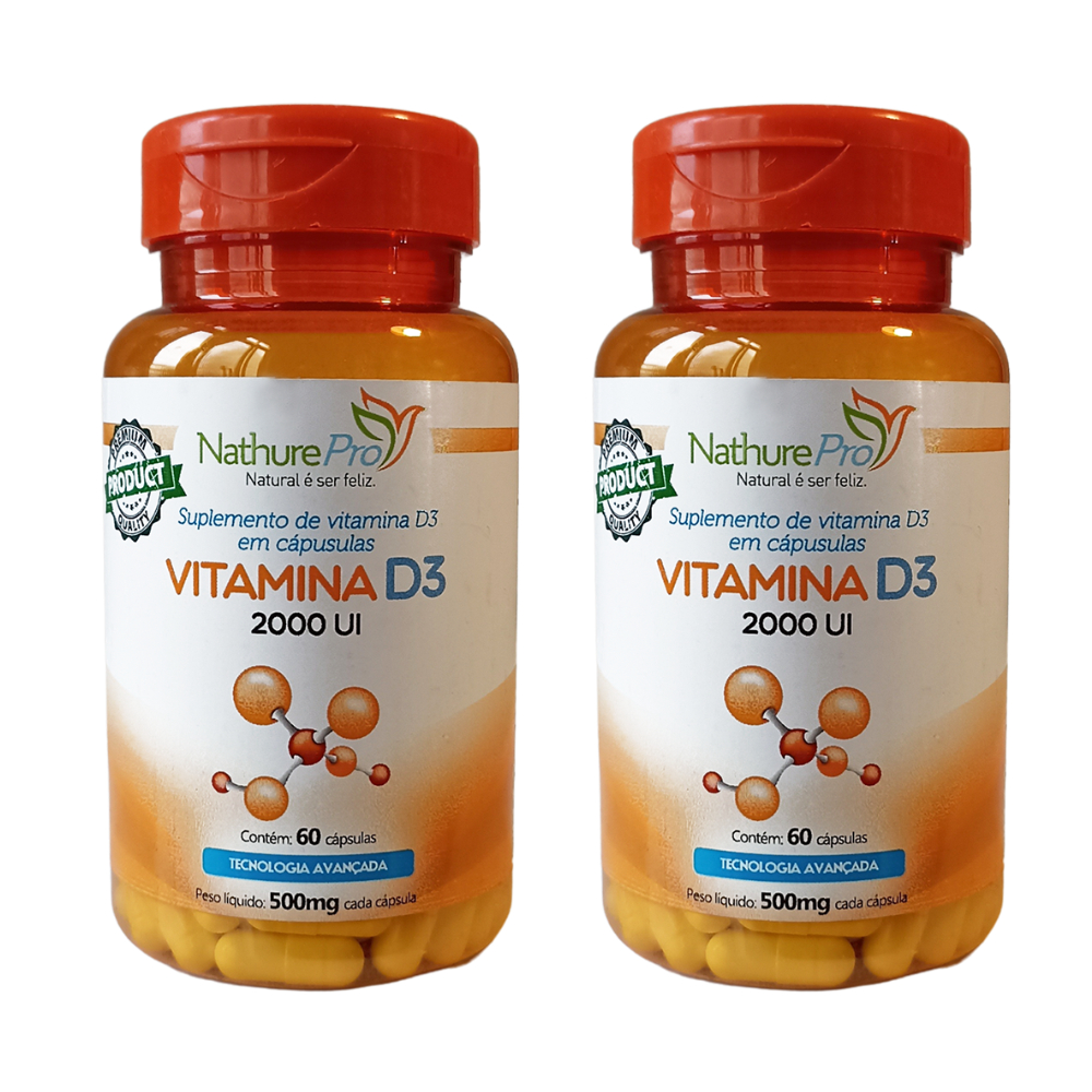 Kit 2 Vitamina D3 NathurePro 2000ui 60 Cápsulas