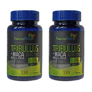 Kit 2 Suplemento Tribullus + Maca Boro e Zinco 120 Cápsulas 63% Sapon.