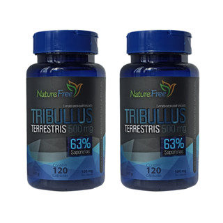 Kit 2 Suplemento Tribullus 500 mg 120 cáps 63% sapon.