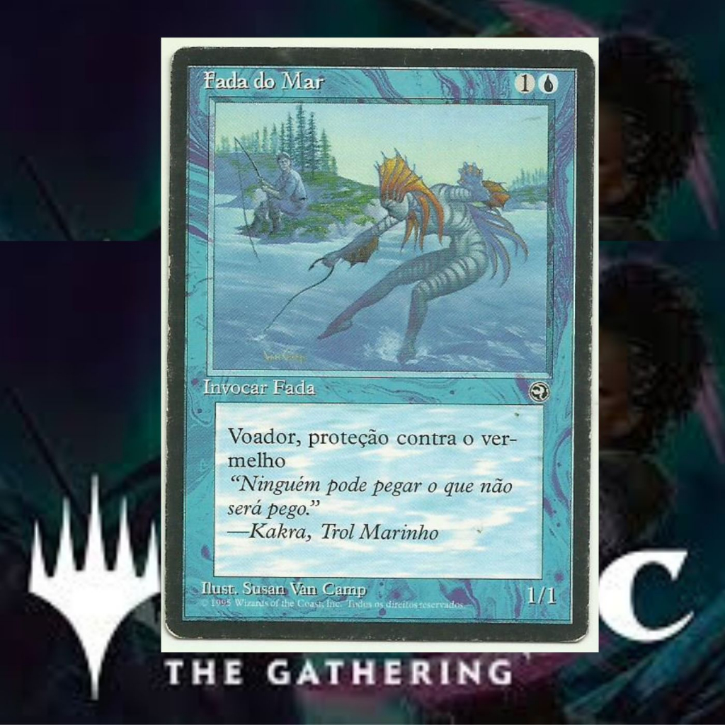 Card Magic The Gathering Fada do Mar Sea Sprite-Azul-1995-Usado