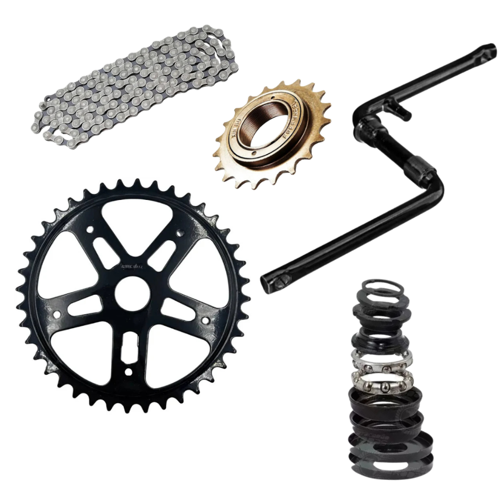 Kit Coroa Roda Dentada 40 Dentes Crataca Corrente Bike Jogo Caixa Central 45mm Monobloco Pé De Vela  Pedivela aro 26 24