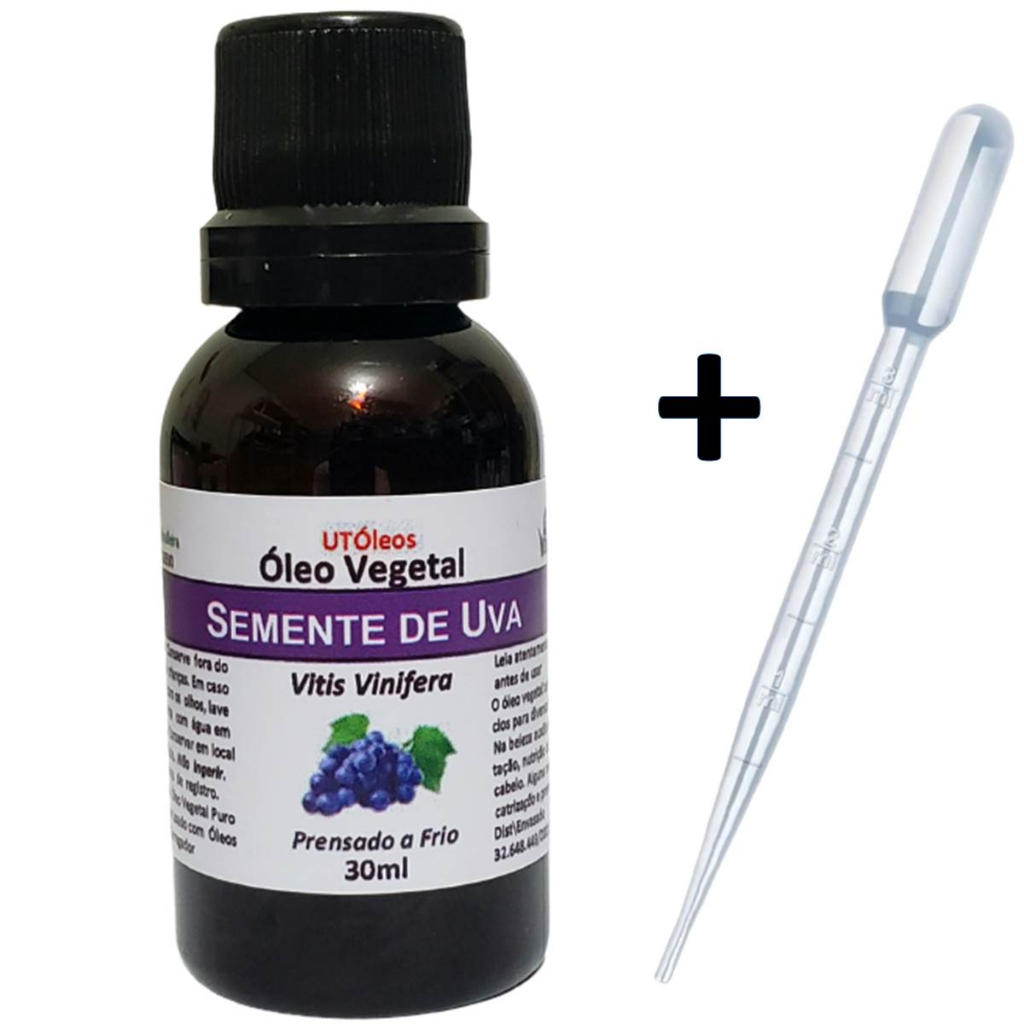 Óleo Vegetal de Sement de Uva 30mL | Hidratante, Anti Estrias e Rejuvenecedor - 100% Natural e Puro