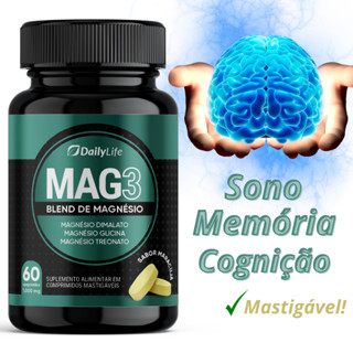 Blend De Magnésio Mag3 Original Daily Mastigável Sabor Maracujá 60 Comprimidos Concentração Memória Insônia Ansiedade Stress Depressão