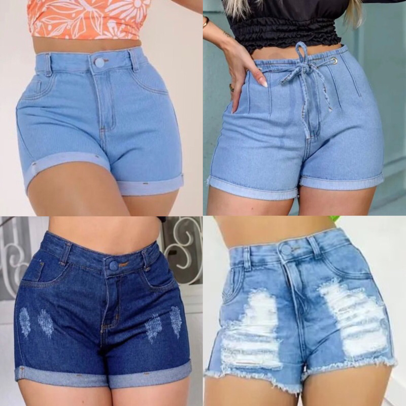 Shorts Jeans Feminino Mom Cintura Alta PROMOÇÃO