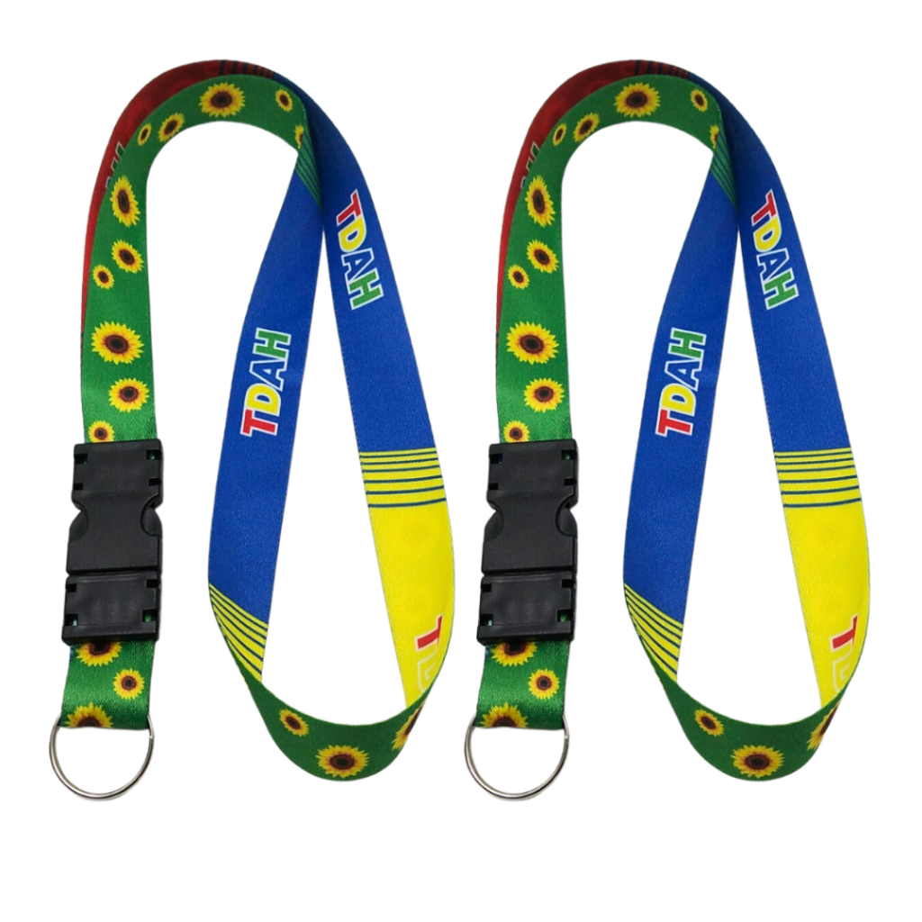 Kit 2 Cordões Pescoço Fecho Engate Rápido Girassol Tdah em Oferta na Shopee