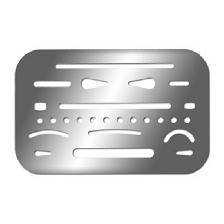 Régua Chapa De Rasuras Mata Gato P/ Desenho Profissional - Inox em Oferta na Shopee